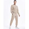 imageJMIERR Mens 2 Piece Outfits Knit Jacquard Pullover Sweatshirt Tracksuit ampamp Joggers Sweatpants Sweatsuit Sets with PocketsBeige