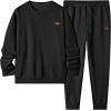 imageJMIERR Mens 2 Piece Outfits Knit Jacquard Pullover Sweatshirt Tracksuit ampamp Joggers Sweatpants Sweatsuit Sets with PocketsBlack