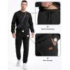 imageJMIERR Mens 2 Piece Outfits Knit Jacquard Pullover Sweatshirt Tracksuit ampamp Joggers Sweatpants Sweatsuit Sets with PocketsBlack