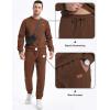imageJMIERR Mens 2 Piece Outfits Knit Jacquard Pullover Sweatshirt Tracksuit ampamp Joggers Sweatpants Sweatsuit Sets with PocketsBrown