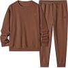 imageJMIERR Mens 2 Piece Outfits Knit Jacquard Pullover Sweatshirt Tracksuit ampamp Joggers Sweatpants Sweatsuit Sets with PocketsBrown