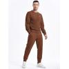 imageJMIERR Mens 2 Piece Outfits Knit Jacquard Pullover Sweatshirt Tracksuit ampamp Joggers Sweatpants Sweatsuit Sets with PocketsBrown