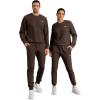 imageJMIERR Mens 2 Piece Outfits Knit Jacquard Pullover Sweatshirt Tracksuit ampamp Joggers Sweatpants Sweatsuit Sets with PocketsChocolate Brown