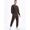 imageJMIERR Mens 2 Piece Outfits Knit Jacquard Pullover Sweatshirt Tracksuit ampamp Joggers Sweatpants Sweatsuit Sets with PocketsChocolate Brown