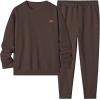 imageJMIERR Mens 2 Piece Outfits Knit Jacquard Pullover Sweatshirt Tracksuit ampamp Joggers Sweatpants Sweatsuit Sets with PocketsChocolate Brown