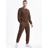 imageJMIERR Mens 2 Piece Outfits Knit Jacquard Pullover Sweatshirt Tracksuit ampamp Joggers Sweatpants Sweatsuit Sets with PocketsCoffee