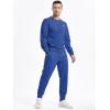 imageJMIERR Mens 2 Piece Outfits Knit Jacquard Pullover Sweatshirt Tracksuit ampamp Joggers Sweatpants Sweatsuit Sets with PocketsDark Blue