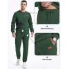 imageJMIERR Mens 2 Piece Outfits Knit Jacquard Pullover Sweatshirt Tracksuit ampamp Joggers Sweatpants Sweatsuit Sets with PocketsDark Green