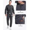 imageJMIERR Mens 2 Piece Outfits Knit Jacquard Pullover Sweatshirt Tracksuit ampamp Joggers Sweatpants Sweatsuit Sets with PocketsDark Grey
