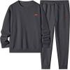 imageJMIERR Mens 2 Piece Outfits Knit Jacquard Pullover Sweatshirt Tracksuit ampamp Joggers Sweatpants Sweatsuit Sets with PocketsDark Grey
