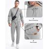 imageJMIERR Mens 2 Piece Outfits Knit Jacquard Pullover Sweatshirt Tracksuit ampamp Joggers Sweatpants Sweatsuit Sets with PocketsGrey