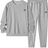 imageJMIERR Mens 2 Piece Outfits Knit Jacquard Pullover Sweatshirt Tracksuit ampamp Joggers Sweatpants Sweatsuit Sets with PocketsGrey