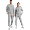 imageJMIERR Mens 2 Piece Outfits Knit Jacquard Pullover Sweatshirt Tracksuit ampamp Joggers Sweatpants Sweatsuit Sets with PocketsGrey