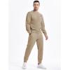 imageJMIERR Mens 2 Piece Outfits Knit Jacquard Pullover Sweatshirt Tracksuit ampamp Joggers Sweatpants Sweatsuit Sets with PocketsKhaki