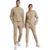 imageJMIERR Mens 2 Piece Outfits Knit Jacquard Pullover Sweatshirt Tracksuit ampamp Joggers Sweatpants Sweatsuit Sets with PocketsKhaki