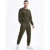 imageJMIERR Mens 2 Piece Outfits Knit Jacquard Pullover Sweatshirt Tracksuit ampamp Joggers Sweatpants Sweatsuit Sets with PocketsMoss Green