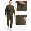 imageJMIERR Mens 2 Piece Outfits Knit Jacquard Pullover Sweatshirt Tracksuit ampamp Joggers Sweatpants Sweatsuit Sets with PocketsMoss Green