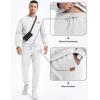 imageJMIERR Mens 2 Piece Outfits Knit Jacquard Pullover Sweatshirt Tracksuit ampamp Joggers Sweatpants Sweatsuit Sets with PocketsWhite