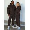 imageJMIERR Mens 2 Piece Outfits Hoodie Sweatshirt Tracksuit ampamp Joggers Sweatpants Sweatsuit SetChocolate Brown
