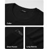 imageJMIERR Mens Long Sleeve Shirts Casual Crewneck Pullover TShirt Stretch Textured Knit Tee with Pocket0 Black