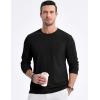 imageJMIERR Mens Long Sleeve Shirts Casual Crewneck Pullover TShirt Stretch Textured Knit Tee with Pocket0 Black