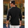imageJMIERR Mens Long Sleeve Shirts Casual Crewneck Pullover TShirt Stretch Textured Knit Tee with Pocket0 Black