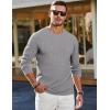 imageJMIERR Mens Long Sleeve Shirts Casual Crewneck Pullover TShirt Stretch Textured Knit Tee with Pocket01 Grey