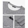 imageJMIERR Mens Long Sleeve Shirts Casual Crewneck Pullover TShirt Stretch Textured Knit Tee with Pocket01 Grey