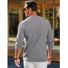 imageJMIERR Mens Long Sleeve Shirts Casual Crewneck Pullover TShirt Stretch Textured Knit Tee with Pocket01 Grey