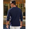 imageJMIERR Mens Long Sleeve Shirts Casual Crewneck Pullover TShirt Stretch Textured Knit Tee with Pocket02 Navy Blue