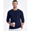 imageJMIERR Mens Long Sleeve Shirts Casual Crewneck Pullover TShirt Stretch Textured Knit Tee with Pocket02 Navy Blue