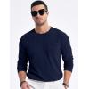imageJMIERR Mens Long Sleeve Shirts Casual Crewneck Pullover TShirt Stretch Textured Knit Tee with Pocket02 Navy Blue