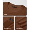 imageJMIERR Mens Long Sleeve Shirts Casual Crewneck Pullover TShirt Stretch Textured Knit Tee with Pocket03 Brown