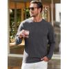 imageJMIERR Mens Long Sleeve Shirts Casual Crewneck Pullover TShirt Stretch Textured Knit Tee with Pocket05 Dark Grey