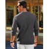 imageJMIERR Mens Long Sleeve Shirts Casual Crewneck Pullover TShirt Stretch Textured Knit Tee with Pocket05 Dark Grey