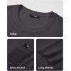imageJMIERR Mens Long Sleeve Shirts Casual Crewneck Pullover TShirt Stretch Textured Knit Tee with Pocket05 Dark Grey