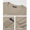 imageJMIERR Mens Long Sleeve Shirts Casual Crewneck Pullover TShirt Stretch Textured Knit Tee with Pocket06 Parchment