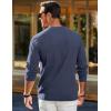 imageJMIERR Mens Long Sleeve Shirts Casual Crewneck Pullover TShirt Stretch Textured Knit Tee with Pocket07 Blue