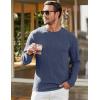 imageJMIERR Mens Long Sleeve Shirts Casual Crewneck Pullover TShirt Stretch Textured Knit Tee with Pocket07 Blue