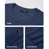 imageJMIERR Mens Long Sleeve Shirts Casual Crewneck Pullover TShirt Stretch Textured Knit Tee with Pocket07 Blue