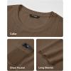 imageJMIERR Mens Long Sleeve Shirts Casual Crewneck Pullover TShirt Stretch Textured Knit Tee with Pocket08 Brown2