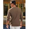 imageJMIERR Mens Long Sleeve Shirts Casual Crewneck Pullover TShirt Stretch Textured Knit Tee with Pocket08 Brown2