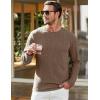 imageJMIERR Mens Long Sleeve Shirts Casual Crewneck Pullover TShirt Stretch Textured Knit Tee with Pocket08 Brown2