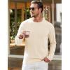 imageJMIERR Mens Long Sleeve Shirts Casual Crewneck Pullover TShirt Stretch Textured Knit Tee with Pocket09 Apricot