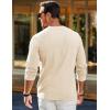 imageJMIERR Mens Long Sleeve Shirts Casual Crewneck Pullover TShirt Stretch Textured Knit Tee with Pocket09 Apricot