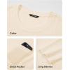 imageJMIERR Mens Long Sleeve Shirts Casual Crewneck Pullover TShirt Stretch Textured Knit Tee with Pocket09 Apricot