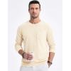 imageJMIERR Mens Long Sleeve Shirts Casual Crewneck Pullover TShirt Stretch Textured Knit Tee with Pocket09 Apricot