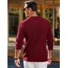 imageJMIERR Mens Long Sleeve Shirts Casual Crewneck Pullover TShirt Stretch Textured Knit Tee with Pocket10 Red