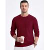 imageJMIERR Mens Long Sleeve Shirts Casual Crewneck Pullover TShirt Stretch Textured Knit Tee with Pocket10 Red
