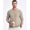 imageJMIERR Mens Long Sleeve Shirts Casual Crewneck Pullover TShirt Stretch Textured Knit Tee with Pocket11 Moss Green